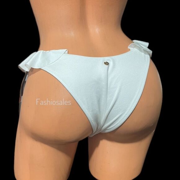 Victoria’s Secret Swim Ruffle Brazilian Bikini bottom White Xlarge - Picture 2 of 4